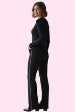 Load image into Gallery viewer, Black Ribbed Knit Set with Gold Chain
