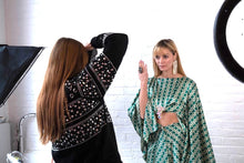 Load image into Gallery viewer, Shop the LOOK as seen at the NYFW - Silk Emerald Blouse &amp; Midi Skirt Set
