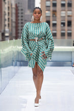 Load image into Gallery viewer, Shop the LOOK as seen at the NYFW - Silk Emerald Blouse &amp; Midi Skirt Set

