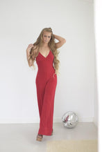Load image into Gallery viewer, NYFW Total Look: Red Jumpsuit and Belt
